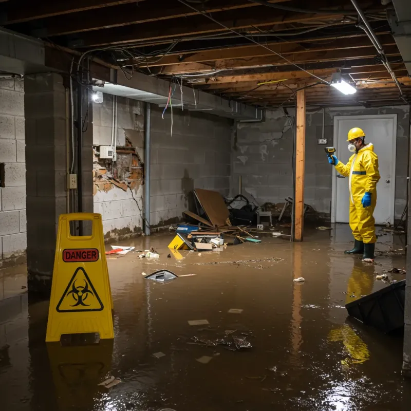 Flooded Basement Electrical Hazard in Neuse Forest, NC Property