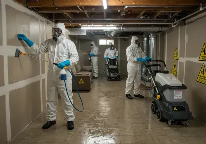 Basement Moisture Removal and Structural Drying process in Neuse Forest, NC